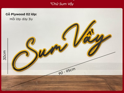 Chữ Tết Sum Vầy Cao 30-64cm [Bằng gỗ - Nhẹ] CHUGO-22
